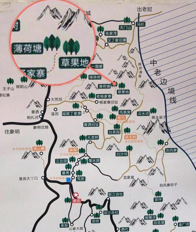 易武茶山地图高清图片